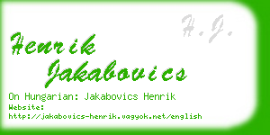henrik jakabovics business card